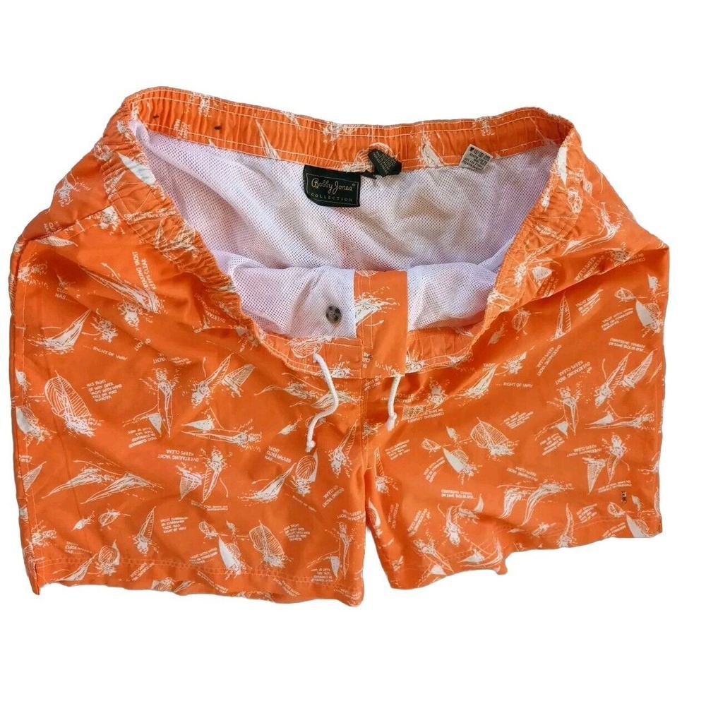 Bobby Jones Collection Men XL Summer Art Printed Drawstring Built-In Brief Short - Picture 1 of 12